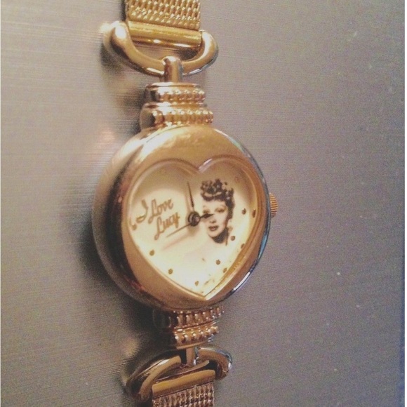 RARE VINTAGE I LOVE LUCY Relic Gold 9in Heart Watch - Picture 3 of 4